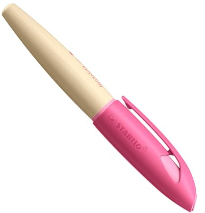 STABILO - Schulfüller ergonomisch für Linkshänder mit Anfänger-Feder A - EASYbirdy Timber in pink - inkl. Patrone