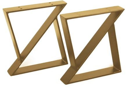 modern LOFT art Bankbeine Tischbeine - DIY Möbelfüße 100x10cm Gold - Moderner Industrie-Look für Ihr Wohnzimmer - Metall Industrial Tisch Bank Sitzbank Couchtisch Kufen - Breite 20cm, Höhe 42cm