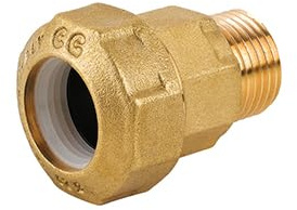 RACCORDO MASCHIO IN OTTONE PER TUBO PE 1/2 x 20 Raccordi Polietilene Ottone