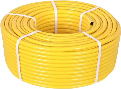 Garden Hose Pipe - 15/25/30M Reinforced Heavy Duty Anti-Kink Watering Solution Ideal for Watering, Gardening, Anti-Freezing Irrigation Pipe High Pressures Yellow (30M)