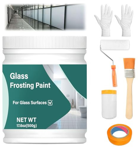 LAMXIN Pintura de vidrio esmerilado de 500 g con herramientas, spray de vidrio esmerilado para superficies de baño, cocina, oficina, puerta corredera