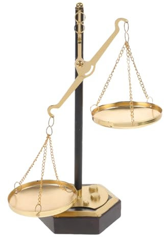 Amosfun Tour à bijoux en métal de style vintage Plateau de balance d'avocat Balance de justice Porte-bougie de ferme Organisateur cosmétique Plateau de présentation de bijoux