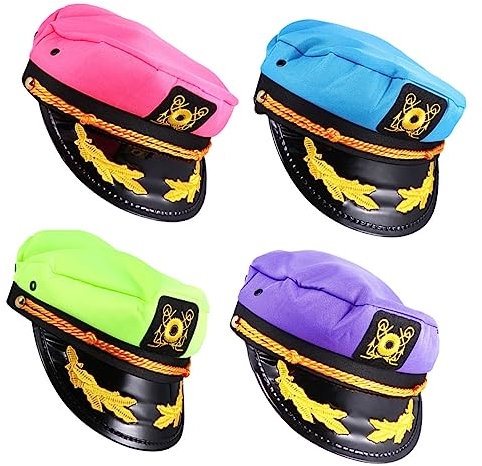 SOIMISS 4stücke Cosplay Matrosenhüte Für Erwachsene Kapitänsmütze Purpur Und Dekorative Segelhüte Für Partys Cosplay Und Feiern
