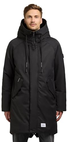 khujo Varm lång vinterjacka för män med magnetisk täcklist och justerbar stor huva And-YM S-XXL, Rymdgrå, M