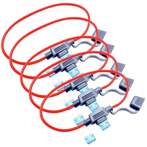 Wasserdichter Inline-Sicherungshalter, wasserdichter Marine-Sicherungshalter - 5X Schiffssicherungshalter,Robuster Drahtsicherungshalter mit Abdeckung für Auto, LKW, Schiff, Wohnmobil, Motorrad