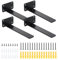 4 Piezas Soporte Estanteria Pared 20 cm - Escuadras Para Estanterias - Soporte Balda - Soporte Estante Flotante Fino A 75KG (Negro)