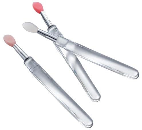 Applicatore per labbra, 3 pezzi applicatore per pennello per labbra | Strumento portatile per pennelli per labbra in silicone | Pennelli applicatori per rossetto con coperchi