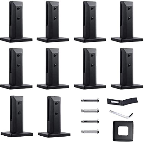 KLJUddGY Pince à Verre 10 pièces Support en Verre Pinces à Verre Rondes en Acier Inoxydable pour escaliers de Garde-Corps, Portes en Verre 8-16mm Pince de Sol en Verre réglable Plus Beau