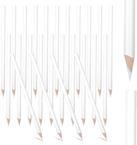 24 Stück Schneiderkreide Schneiderkreidestift Nähkreide Weiß Stoffkreide Nähzubehör Nähen Bleistift für Schneiderei Notizen Nähen Basteln