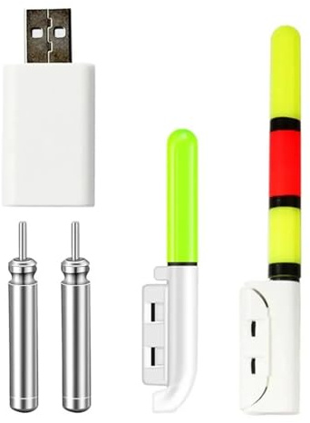 Bestvisse Bâtons de pêche lumineux LED de nuit avec batterie rechargeable, lampe fluorescente à pointe de canne à pêche, outil de pêche