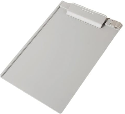 Planchettes à Pince 4 pièces en plastique A5 presse-papiers profil pince panneau dur porte-papier dossiers d'écriture for les salles de classe de l'école bureau(Grey)