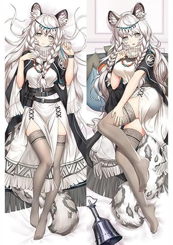 JACCOS Anime Pillowcase Arknights Kissenhülle,Body Kissenbezug Anime Kissenbezug Seitenschläferkissen Bezug,Doppelseitige Umarmungskissen Bezug,Peachskin-40x120CM