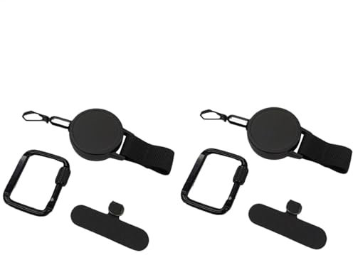 2 Set Retractable Lanyard Strap, Anti-Theft Phone Tether, Carabiner Clip, Secure Cellphone Harness, Retractable Phone Tether, Anti-Drop Protection, Outdoor Safety Gear For Hiking, Cycling, Climbing