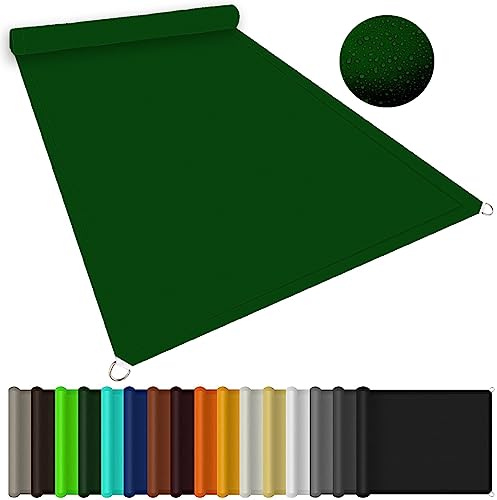 Toldo rectangular impermeable de 3 x 9 m, toldo con bloqueo UV para patio al aire libre, jardín, jacuzzi, refugio - Verde oscuro con cuerda gratis