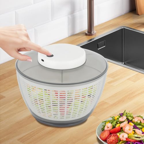Elektrische Salatschleuder mit USB 4.75L Fassungsvermögen 500 U/min