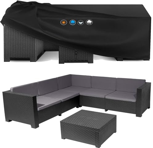 Abdeckung für Gartenmöbel 240x130x75cm(LxBxH) Wasserdichtes gartengarnitur abdeckung,Rechteckige Terrassenmöbel Set Abdeckungen-600D Winddicht Anti-UV Garten Tischabdeckung für Tisch und Stühle