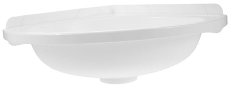 Lurrose Lavabo Esquinero Montado Pared Blanco Lavabo Triangular Flotante Con Orificio Para Grifo Pequeño Para Baño y Balcón Diseño Moderno y Minimalista Material Duradero