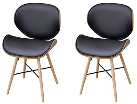 QZZCED Juego de 2 Sillas de Comedor con Estructura de Nogal y Patas de Haya, Tapizadas en Cuero Artificial de Lujo, Acolchadas Ergonómicas para Máxima Comodidad y