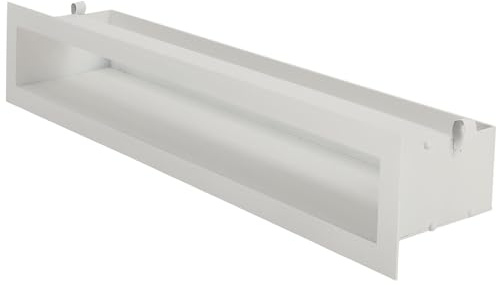 KOTARBAU® Griglia Camino - Bocchette Aria Calda Canalizzata - Acciaio Verniciato a Polvere - 60 cm - Bianco - Griglia per Caminetto - Griglie Camino - Elegante Design Moderno
