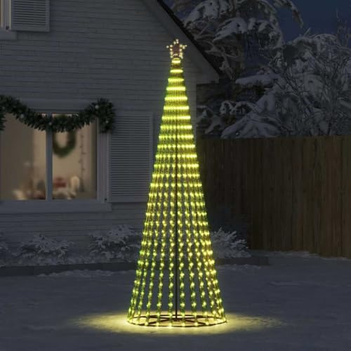 Amorsee LED Weihnachtsbaum Aussen Kegelform Metall Warmweiß 475 LEDs Tannenbaum Lichterbaum Groß 247 cm