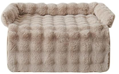 Hundebett-Matte für Couch, rutschfest, maschinenwaschbar, Haustierbett, warm, flauschig, beruhigend, Sofa-Decke, Möbelschutzmatte für kleine, mittelgroße Hunde und Katzen (Braun)