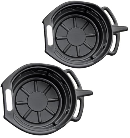 Luxshiny Bandejas de Drenaje Automotor 10l y 15l, Conjunto 2 Piezas de PE Resistente para Recogida y Almacenamiento de Aceite Usado, Adecuado para Mantenimiento y Reparación de Vehículos