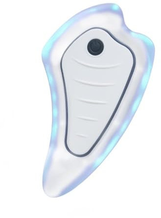 Herramienta facial eléctrica Gua Sha, masajeador facial de vibración con terapia de luz roja y azul, herramienta recargable para esculpir el contorno facial para el cuidado de la piel en el hogar
