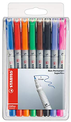 STABILO - Folienstift - OHPen universal - wasserlöslich superfein - 8er Pack