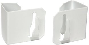 dekohaken24.de 2X Fensterhaken für Gardinenstangen/Vitragenstangen/Scheibengardinen Weiß (Fensterdicke 15-20mm)