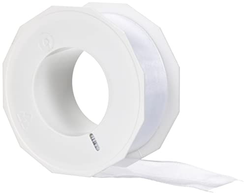 C.E. Pattberg Präsent 4-Seasons - Rollo de lazo con alambre metálico (organza, 40 mm x 25 m), color blanco