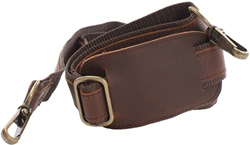 LECONI kurzer Trageriemen Leder Nylon Schulterriemen breiter Schultergurt für Taschen Umhängegurt längenverstellbar 4x115cm LEC-R1