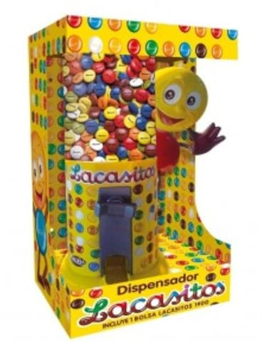 Lacasitos Distributore - Distributore Di Confetti Ripieni Al Cioccolato Al Latte Ricoperti Da Uno Strato Di Zucchero Colorato 150 gr