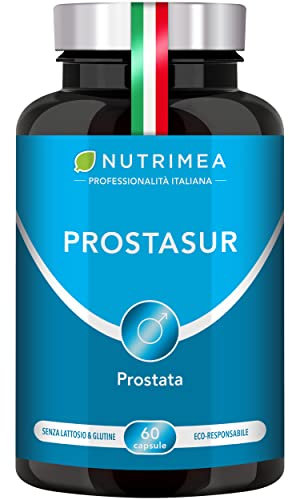 Prostasur | Integratore con Serenoa Repens 380 mg (Saw Palmetto), Urtica Diocia, Pygeum Africanum e Zinco | Salute della Prostata e delle Vie Urinarie | 60 Capsule | 1 Mese di Trattamento