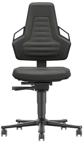 Bimos Drehstuhl Nexxit 2, mit Rollen, ESD, Stoff Duotec, mit Griff 9033E-9801 (Arbeitsstuhl Arbeitsdrehstuhl Bürostuhl ESD), leitfähig nach EN 61340-5-1, ESD Griffe schwarz