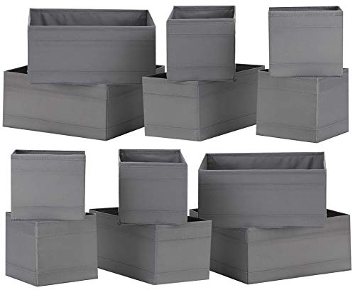 Aufbewahrungsboxen Skubb Faltboxen Regaleinsätze Kisten Regalzubehör (12er Set, dunkelgrau)