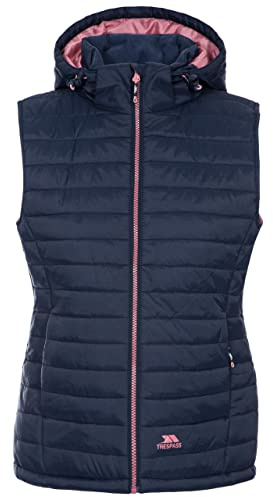 Trespass Womens Hooded Padded Gilet Aretha Navy Dusty Rose in Size - XXL