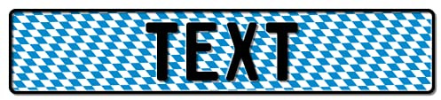 Funschilder.de – mit Muster & Motiven Blechschild selbst gestalten (520 x 110 mm), individuelles Namensschild für Haustür, Türschild für Kinderzimmer, Fun Kennzeichen aus Aluminium, Made in Germany