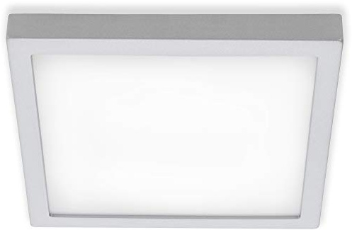 BRILONER Leuchten - LED Aufbauleuchte, Deckenlampe, Deckenleuchte 21 Watt, 2.000 Lumen, 4.000 Kelvin, Quadratisch, Chrom-Matt, 300x300x32mm (LxBxH)