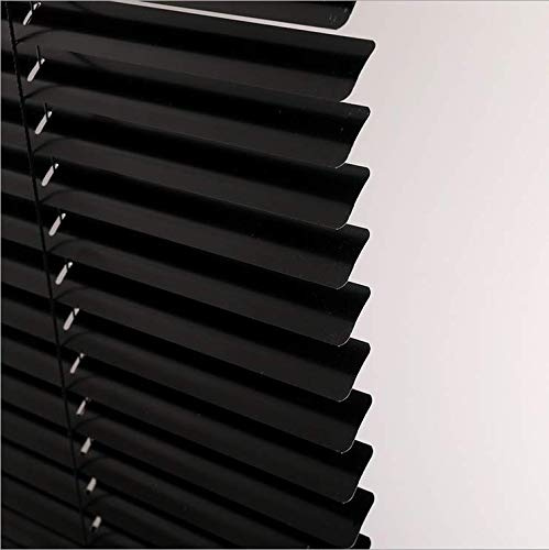 HSYLYM Aluminum Venetian Blinds (100 * 130cm, Black) | Blackout,Waterproof,Keeps Insects Out,Adjustable Light Filtering,Easy Installation,Removable and Reusable