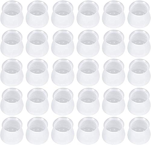 Copertura di Protezione in Silicone per Gambe di Sedie, 40 pezzi Trasparenza Tappi per Gambe in Silicone per Piedi Rotondi per Mobili