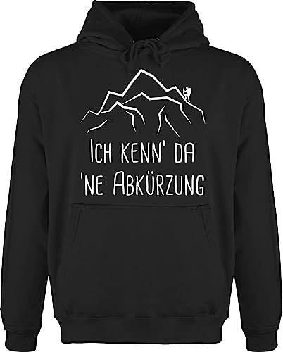 Hoodie Herren Pullover Männer - Hobby Outfit - Ich kenn' da 'ne Abkürzung - L - Schwarz - geschenke klettern berg fun-kapuzenpullover berge hoodies hiking pulli wander hudy wandern hoody wanderer