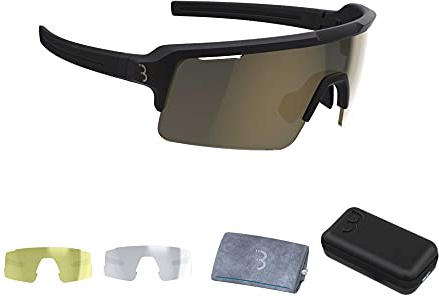 BBB Cycling Unisex-Adult Fahrrad Sportbrille Modernes Großes Glas Grilamid MTB Rennrad Kies Damen und Herren Fuse BSG-65