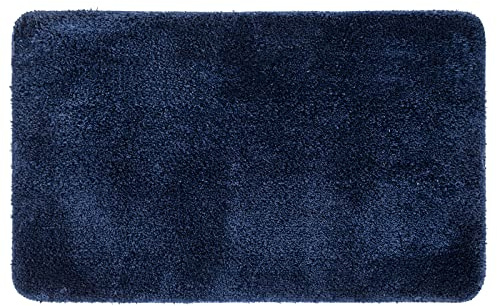 Miulee Badmattor, halkfria badrumsmattor, duschmatta, absorberande badrumsmatta, liten matta, innedörrmatta, köksmattor, matta för badrum, sovrum, kök, entré, 40 x 60 cm, mörkblå
