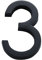 Zayookey 6cm Numero di Casa Moderna Numero Civico di Cassetta Postale di Autoadesivo Porta Numeri Nero Opaco 3D Address House Numbers (Door Number 3)