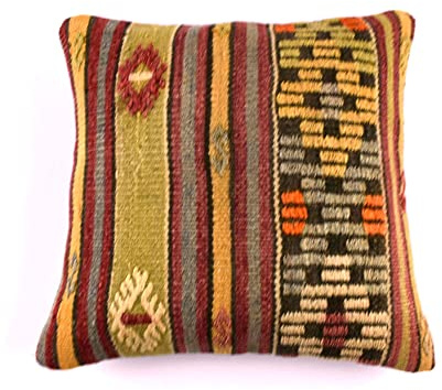 kelim kissen 40x40 cm handgefertigt kelim kissenbezug orientalische kissen kopfkissen viereckig dekorative bohemian kissenhülle dekokissen sofakissen zierkissen code 4514