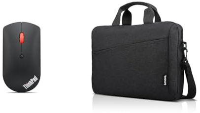 Lenovo ThinkPad Bluetooth Silent Mous, Nicht anwenden. & [Tasche] 15,6 Zoll Casual Topload Laptop Tasche T210 (wasserabweisend), Works with Chromebook (WWCB), schwarz, 435 g (0.90 lbs)