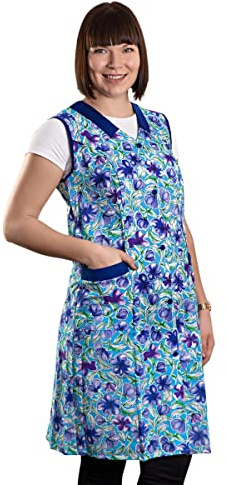 Blouse pour femme - Tablier - Sans manches - Coton - Multicolore, Motif 2, 36