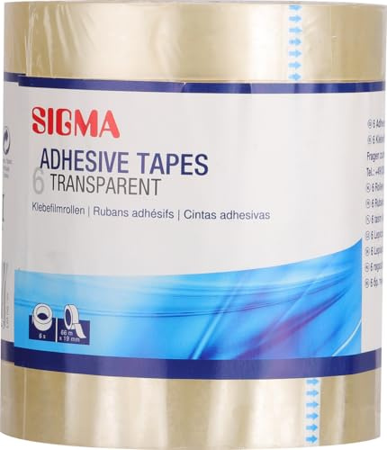 Sigma Klebefilm AT06, 19 mm x 66 m, transparent, 6 StŸck