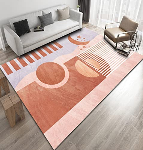 Teppich läufer Wohnzimmer,Lila, Rot, Schlichtes Design, Strapazierfähiger, Rutschfester Teppich Home deko,deko Schlafzimmer modern 200x300cm