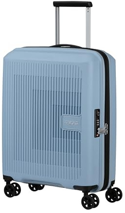 American Tourister Aerostep - Spinner S, Erweiterbarer Handgepäck, 55 cm, 36/40 L, Grau (Soho Grey)